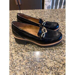 Naturalizer Black Leather Chunky Loafers Size 8 NWOT